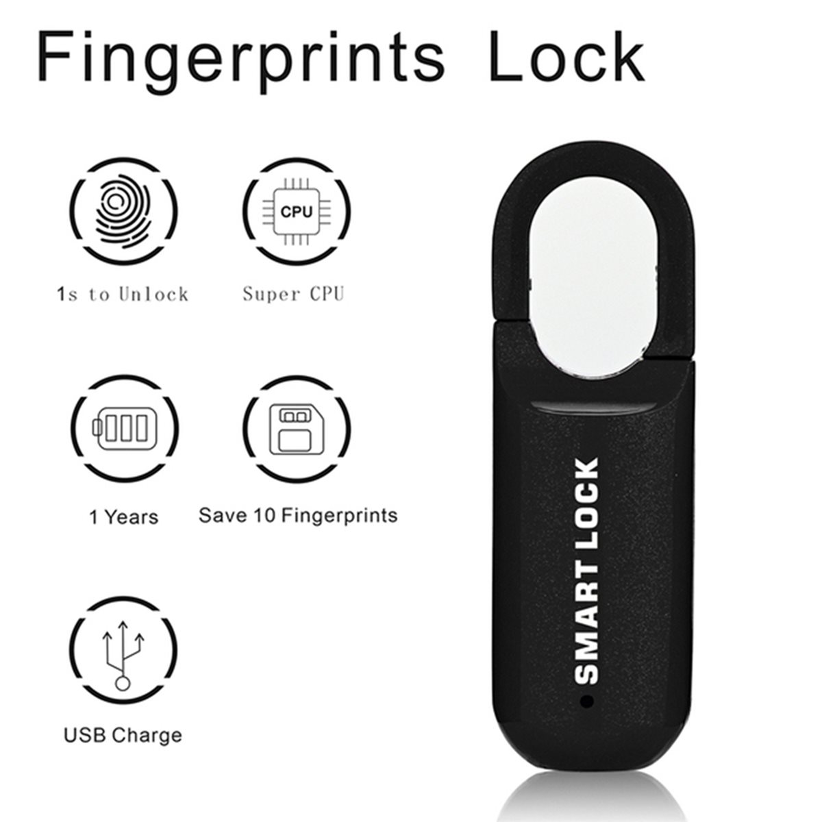 BAAE 2X 指紋認証南京錠 M01 防盗スマートドアロッ - Home Security Door Lock のレビューと価格